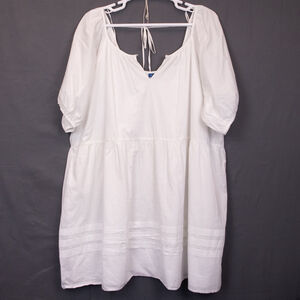 Old Navy pleated mini white swing dress NWT-4X